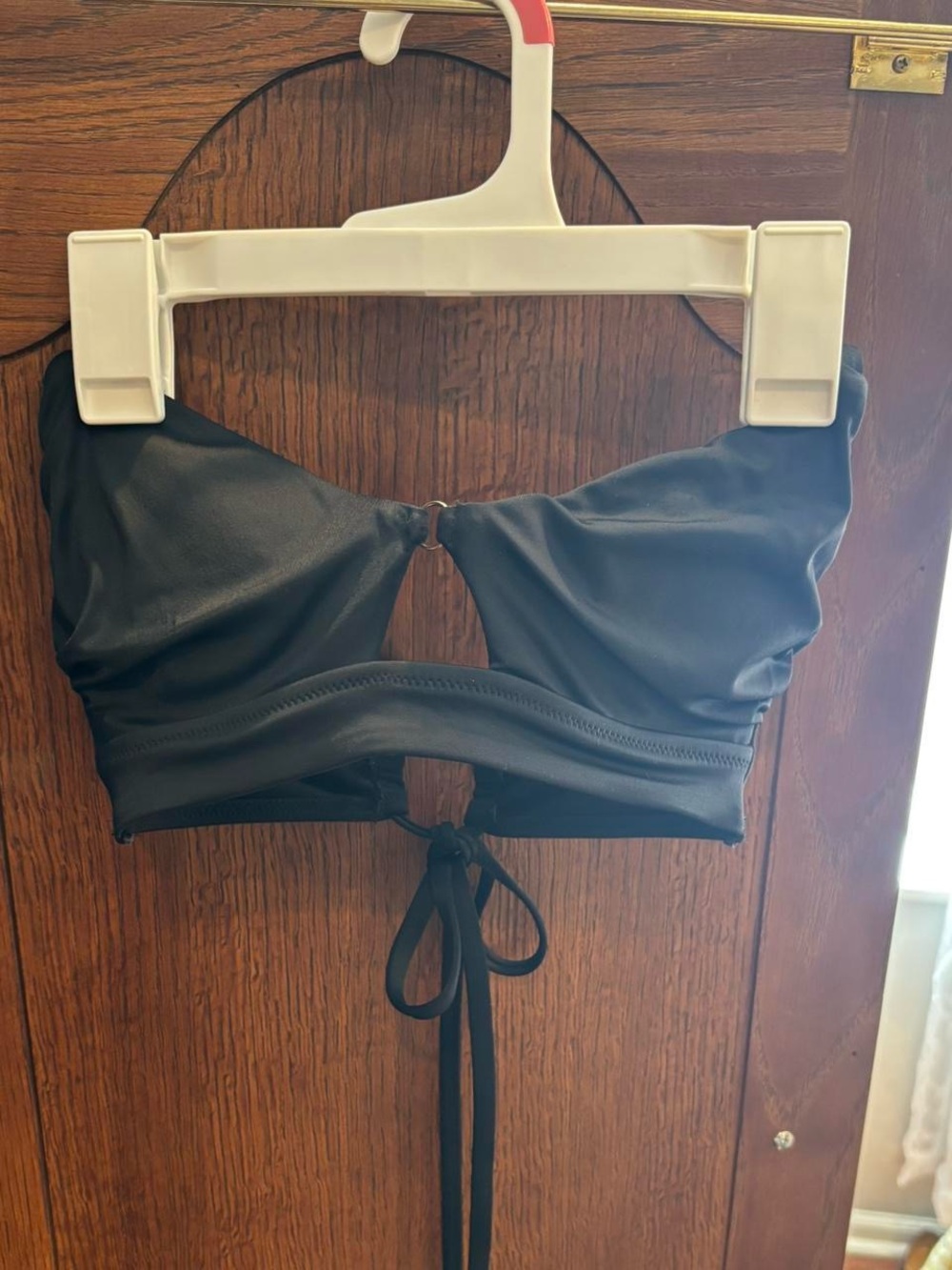 Black Strapless Tie-Back Bikini Top